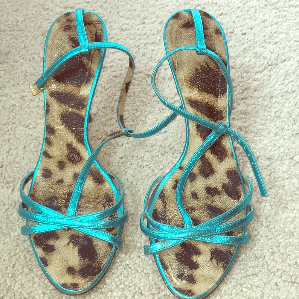 Pair of stunning Roberto Cavalli metallic heels